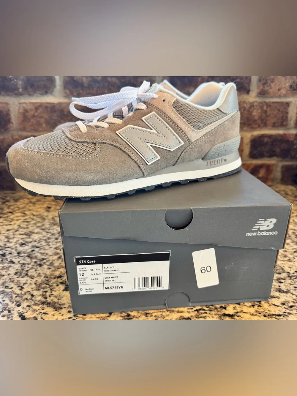 New Balance Men's Sneakers in Grey and White-New no box
